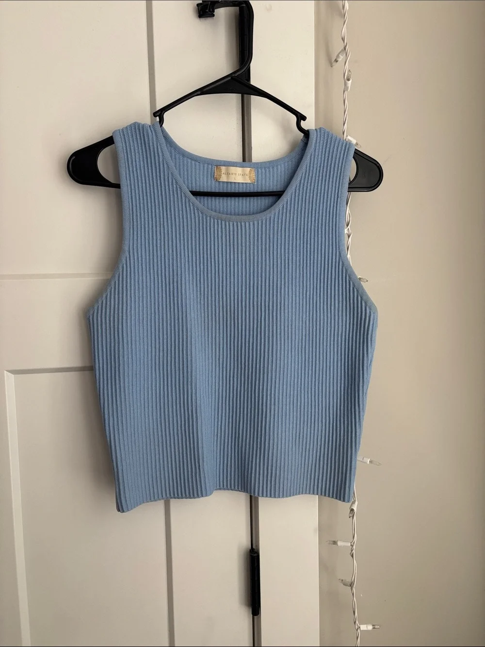 Altar'd State Light Blue Ribbed Tank Top - Picture 1 of 3